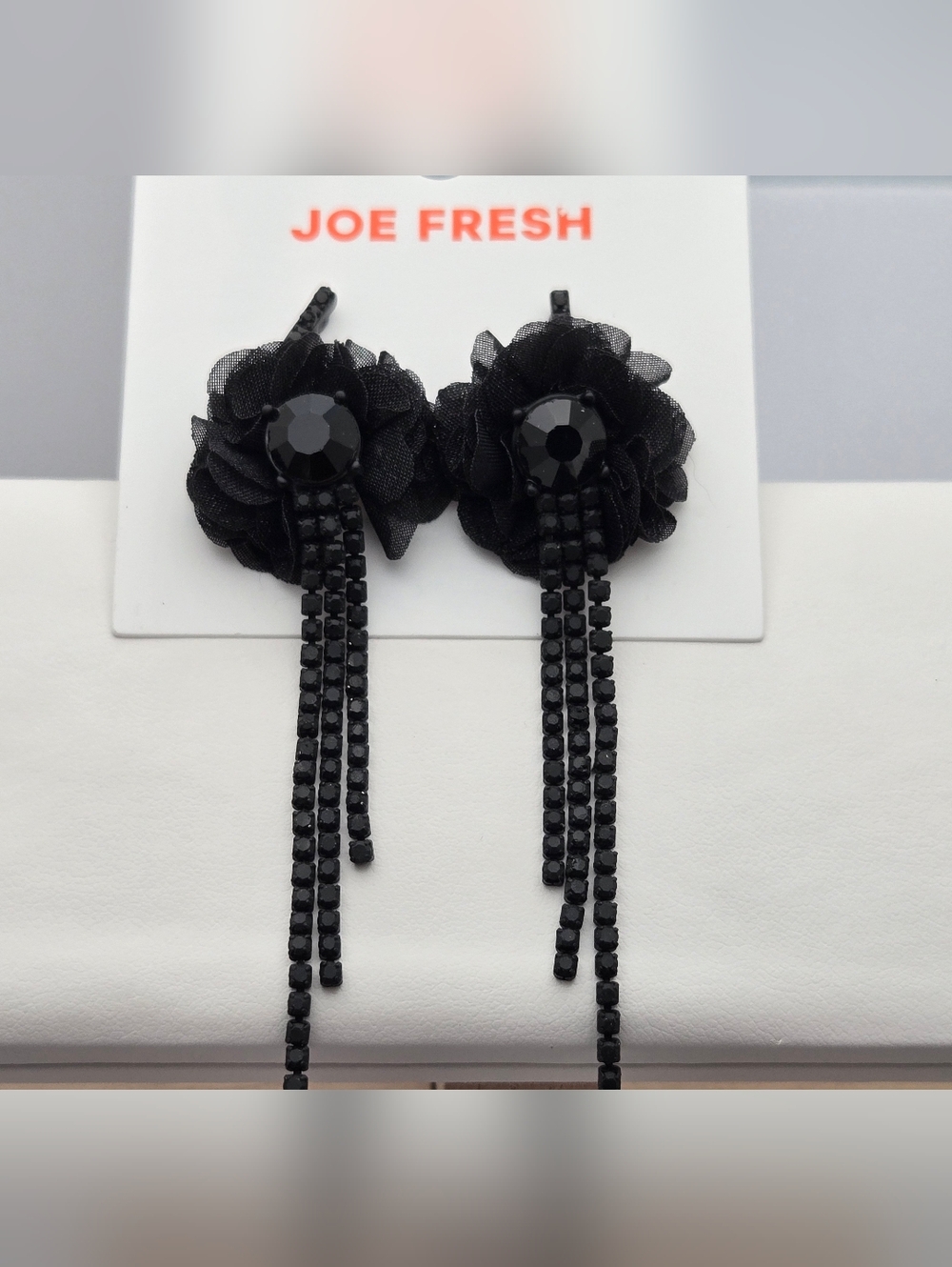 ✨2/$10✨ Floral Dangle Earrings + Sparkly Bar Studs Bundle Crystal Tassel 3" - Picture 3 of 12